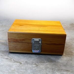 Vtg Pine Wood Trinket Keepsake Box 5x7 Hinged Clasp Rustic Jewelry Photo Storage